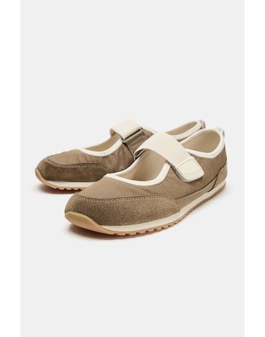 자라 스포티 스트랩 발레리나 플랫 5239/810/517 OLIVE GREEN
