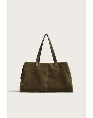 자라 스웨이드 레더 트래블 토트백 3122/820/032 KHAKI GREEN