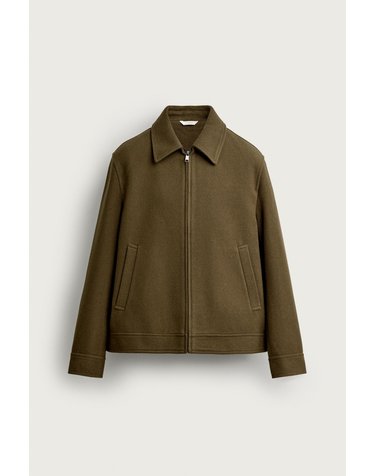 자라 레귤러핏 텍스처 집업 자켓 3286/500/528 DARK OLIVE