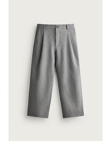 자라 릴렉스핏 플리츠 와이드 팬츠 8281/740/803 GREY MARL