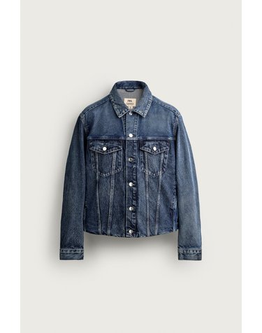 자라 크롭 코튼 데님 자켓 6216/401/427 MID-BLUE