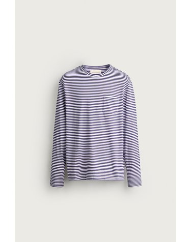 자라 스트라이프 레귤러핏 긴팔 티셔츠 1887/424/018 LILAC / WHITE