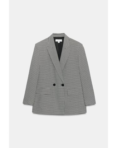 자라 오버사이즈 하운드투스 블레이저 2753/522/064 BLACK / WHITE