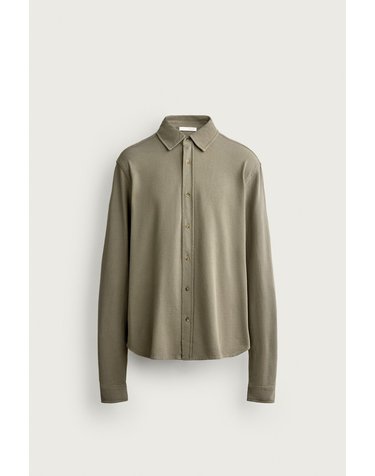 자라 워시드 이펙트 피케 긴팔 셔츠 4087/516/506 LIGHT KHAKI