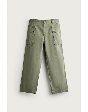 자라 헤링본 릴렉스핏 카고 팬츠 5862/318/505 KHAKI