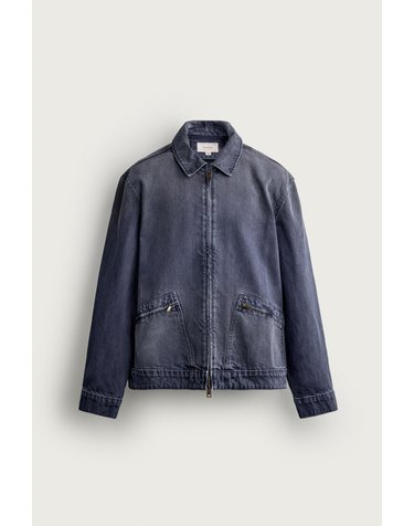 자라 레귤러핏 집업 워시드 데님 자켓 4470/300/434 LIGHT INDIGO
