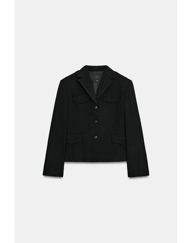 자라 크롭 라펠 숄더패드 블레이저 1255/715/800 BLACK
