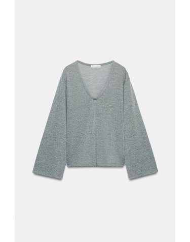 자라 텍스처 브이넥 긴팔 티셔츠 5039/467/922 DARK GREY