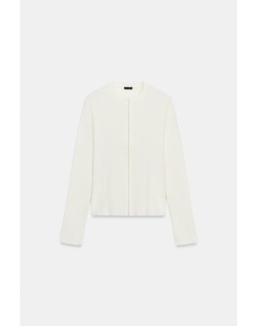 자라 메탈 후크 라운드넥 코튼 탑 5584/809/251 OYSTER-WHITE