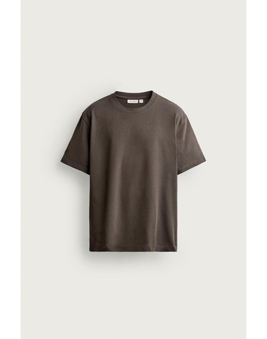 자라 헤비웨이트 라운드넥 반팔 티셔츠 0761/323/099 BLACK / BROWN