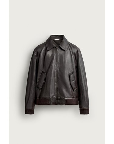 자라 레귤러핏 나파 레더 집업 자켓 5388/300/700 BROWN