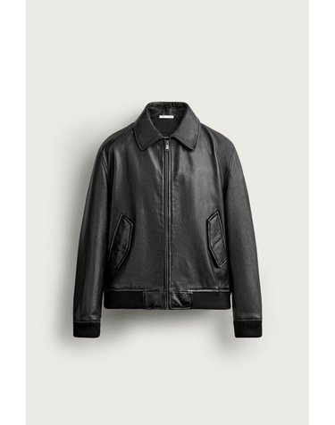 자라 레귤러핏 나파 레더 집업 자켓 5388/300/800 BLACK
