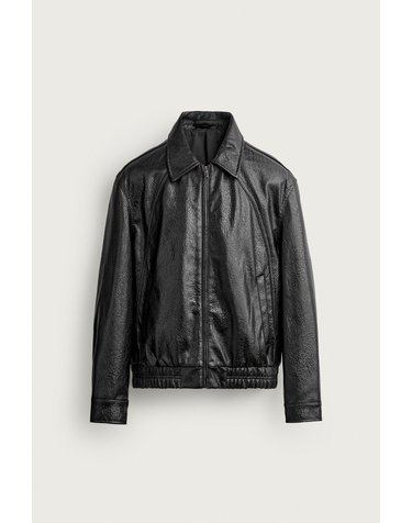 자라 릴렉스핏 레더 이펙트 집업 자켓 3918/404/800 BLACK