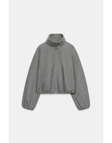 자라 소프트 하이넥 집업 봄버 자켓 3046/334/802 GREY