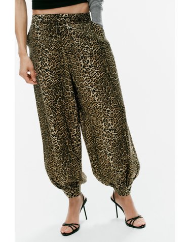 자라 애니멀 프린트 새틴 하렘 팬츠 1255/587/051 LEOPARD