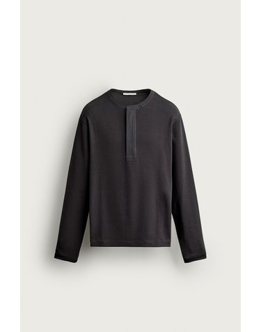 자라 골지 헨리넥 긴팔 티셔츠 5584/308/422 DARK NAVY