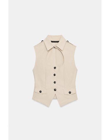 자라 트렌치 스타일 컷아웃 베스트 5063/005/710 BEIGE