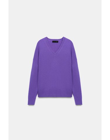 자라 오버사이즈 브이넥 울 니트 스웨터 2893/119/628 VIOLET