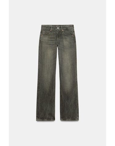 자라 로우라이즈 와이드 롱 청바지 3607/122/506 LIGHT KHAKI