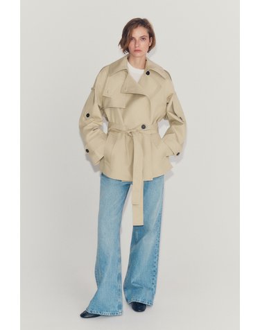 자라 발수 테크니컬 숏 트렌치코트 0518/240/721 LIGHT BEIGE