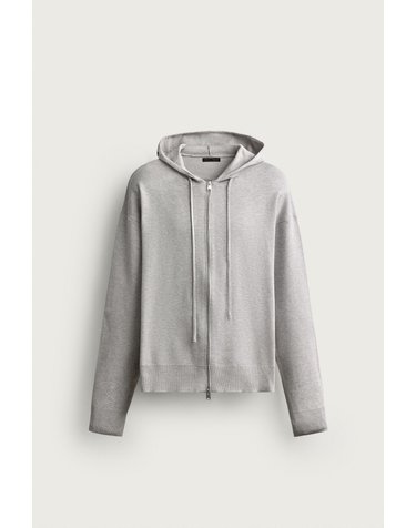 자라 릴렉스핏 니트 후드 집업 5755/333/803 GREY MARL