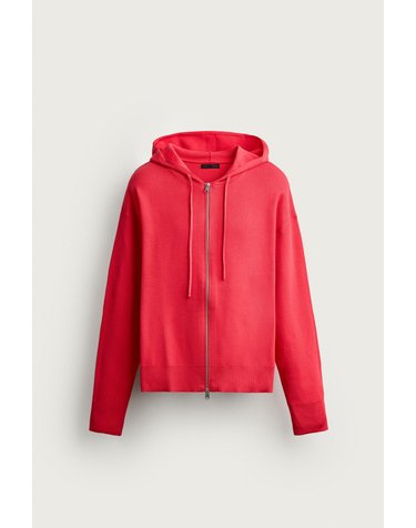 자라 릴렉스핏 니트 후드 집업 5755/333/649 RED / CORAL