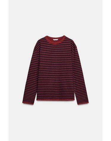 자라 스트라이프 라운드넥 긴팔 티셔츠 4424/639/076 RED/NAVY