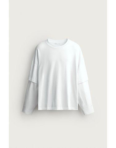 자라 릴렉스핏 레이어드 긴팔 티셔츠 5644/335/250 WHITE