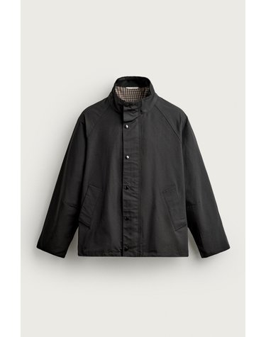 자라 발수 테크니컬 하이넥 자켓 6318/461/800 BLACK