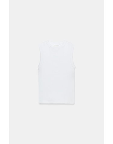 자라 골지 라운드넥 민소매 탑 1044/627/250 WHITE