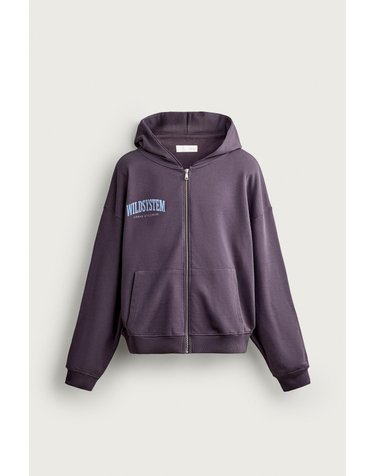 자라 프린트 릴렉스핏 후드 집업 0761/307/611 PURPLE
