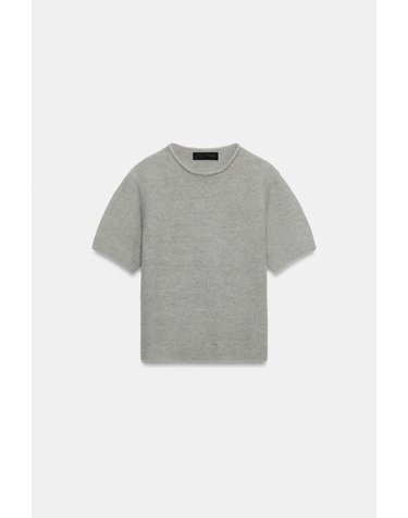 자라 라운드넥 반팔 소프트 니트 탑 5536/200/804 PEARL GREY