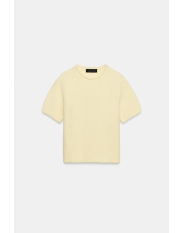 자라 라운드넥 반팔 소프트 니트 탑 5536/200/306 LIGHT YELLOW