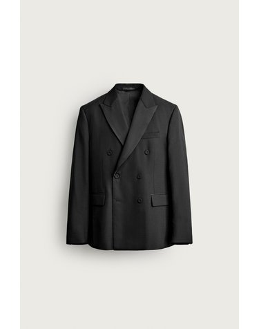 자라 턱시도 스타일 울 혼방 블레이저 4414/978/800 BLACK