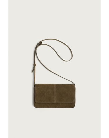 자라 스웨이드 플랩 크로스백 3523/820/032 KHAKI GREEN