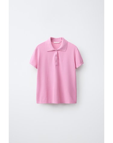 자라 0FR. PARIS X ZARA 레귤러핏 자수 반팔 폴로 티셔츠 0085/142/620 PINK