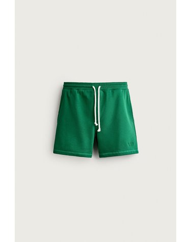 자라 0FR. PARIS X ZARA 릴렉스핏 자수 로고 코튼 버뮤다 반바지 6224/360/500 GREEN