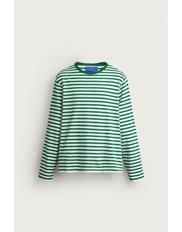 자라 0FR. PARIS X ZARA 스트라이프 라운드넥 긴팔 티셔츠 0722/345/526 LIGHT GREEN