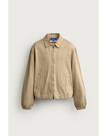 자라 0FR. PARIS X ZARA 워시드 코튼 트윌 집업 블루종 자켓 1063/100/707 CAMEL