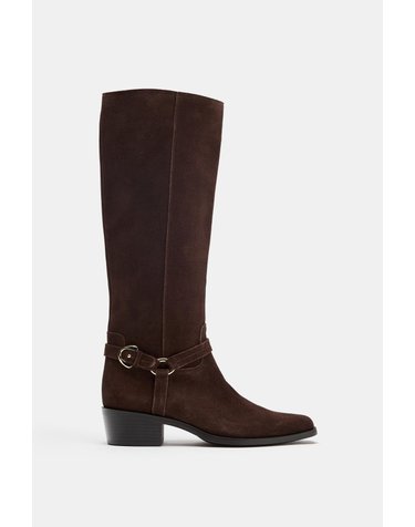 자라 스플릿 스웨이드 버클 롱 부츠 2052/810/700 BROWN