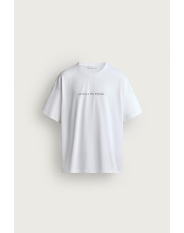자라 릴렉스핏 프린트 패치 반팔 티셔츠 4374/331/250 WHITE