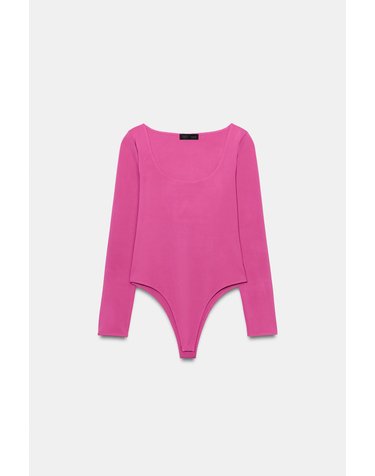 자라 카울넥 긴팔 바디수트 1355/460/640 NEON PINK