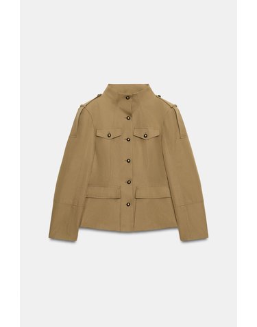 자라 슬림핏 플랩 포켓 밀리터리 자켓 4341/828/506 LIGHT KHAKI