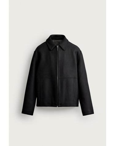 자라 울 혼방 레귤러핏 집업 자켓 8281/765/800 BLACK
