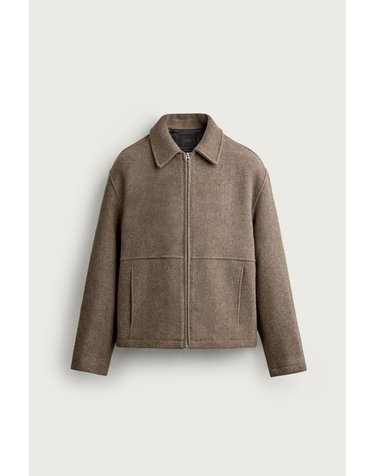 자라 레귤러핏 울 혼방 집업 자켓 8281/765/707 CAMEL