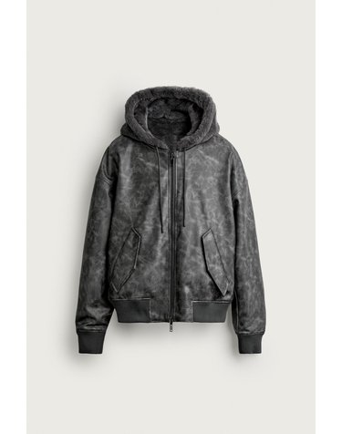 자라 양면 퍼 후드 봄버 자켓 0993/801/816 DARK GREY MARL