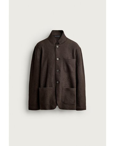 자라 울 혼방 릴렉스핏 포켓 블레이저 9621/001/716 DARK BROWN