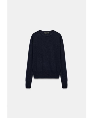 자라 100% 울 라운드넥 니트 스웨터 9598/129/401 NAVY BLUE