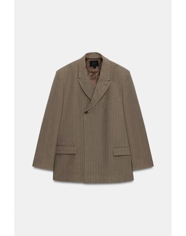 자라 오버사이즈 핀스트라이프 블레이저 5063/746/700 BROWN