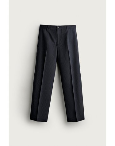 자라 핀스트라이프 릴렉스핏 수트 팬츠 4676/627/401 NAVY BLUE